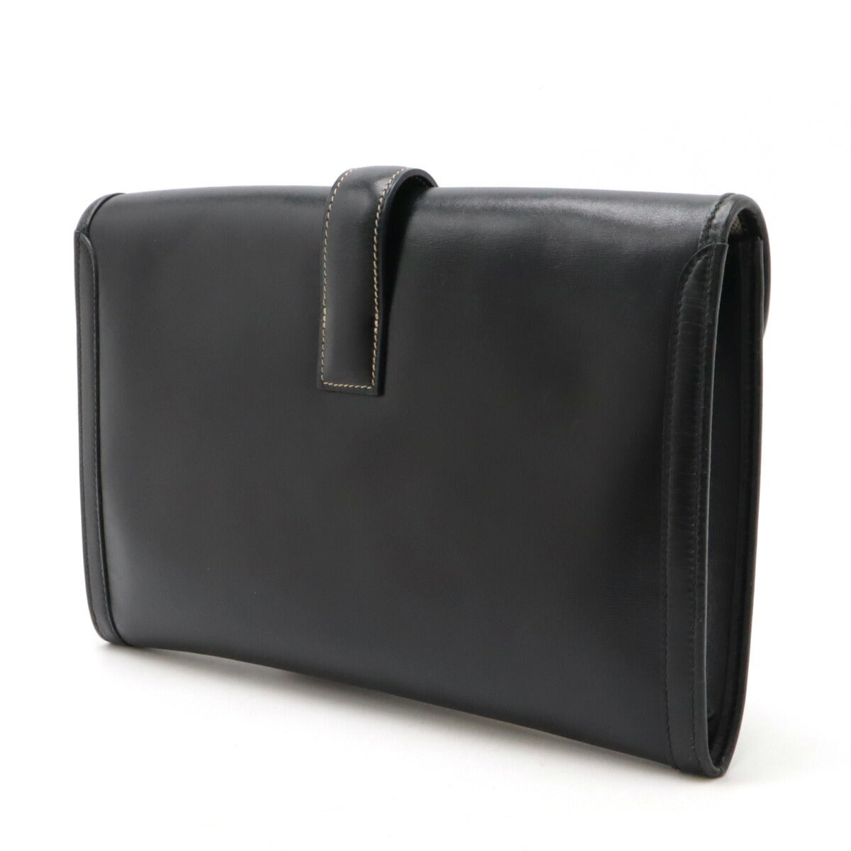 Hermes Jige PM Leather Clutch Bag Black