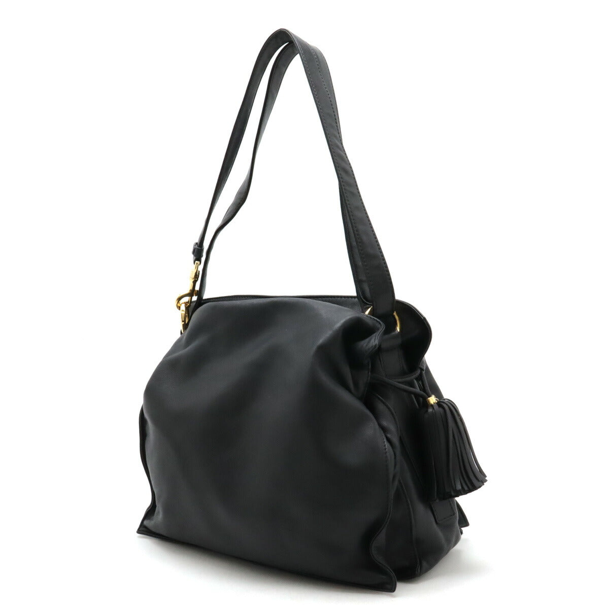 Loewe Flamenco Nappa Leather Shoulder Bag Black