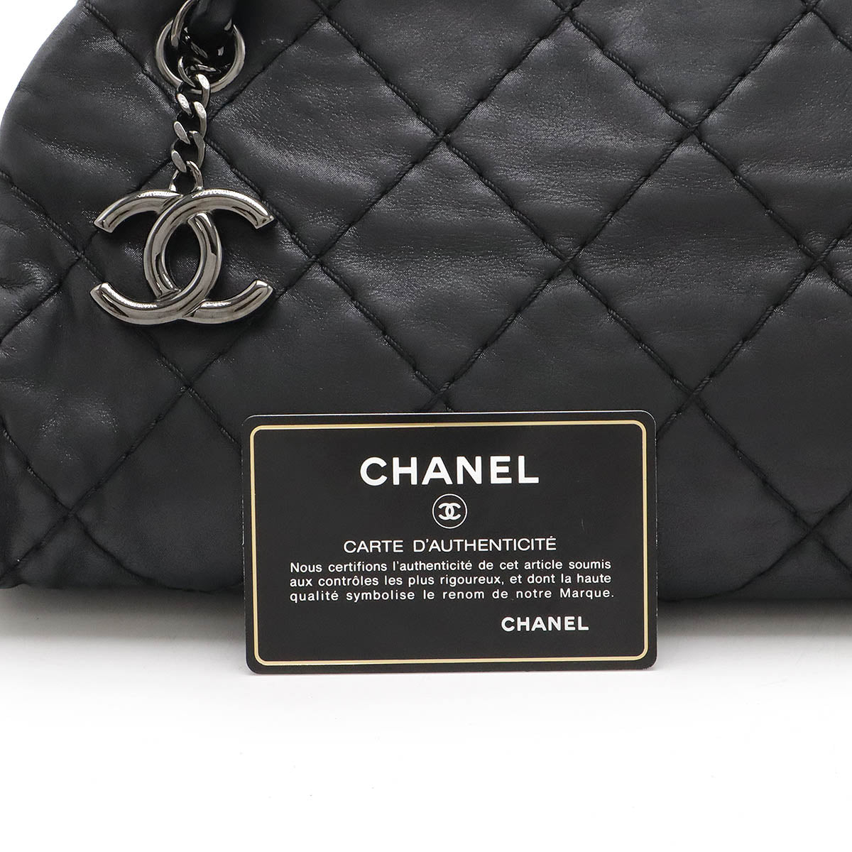 Chanel Sparkle Leather Mademoiselle Bowling Bag