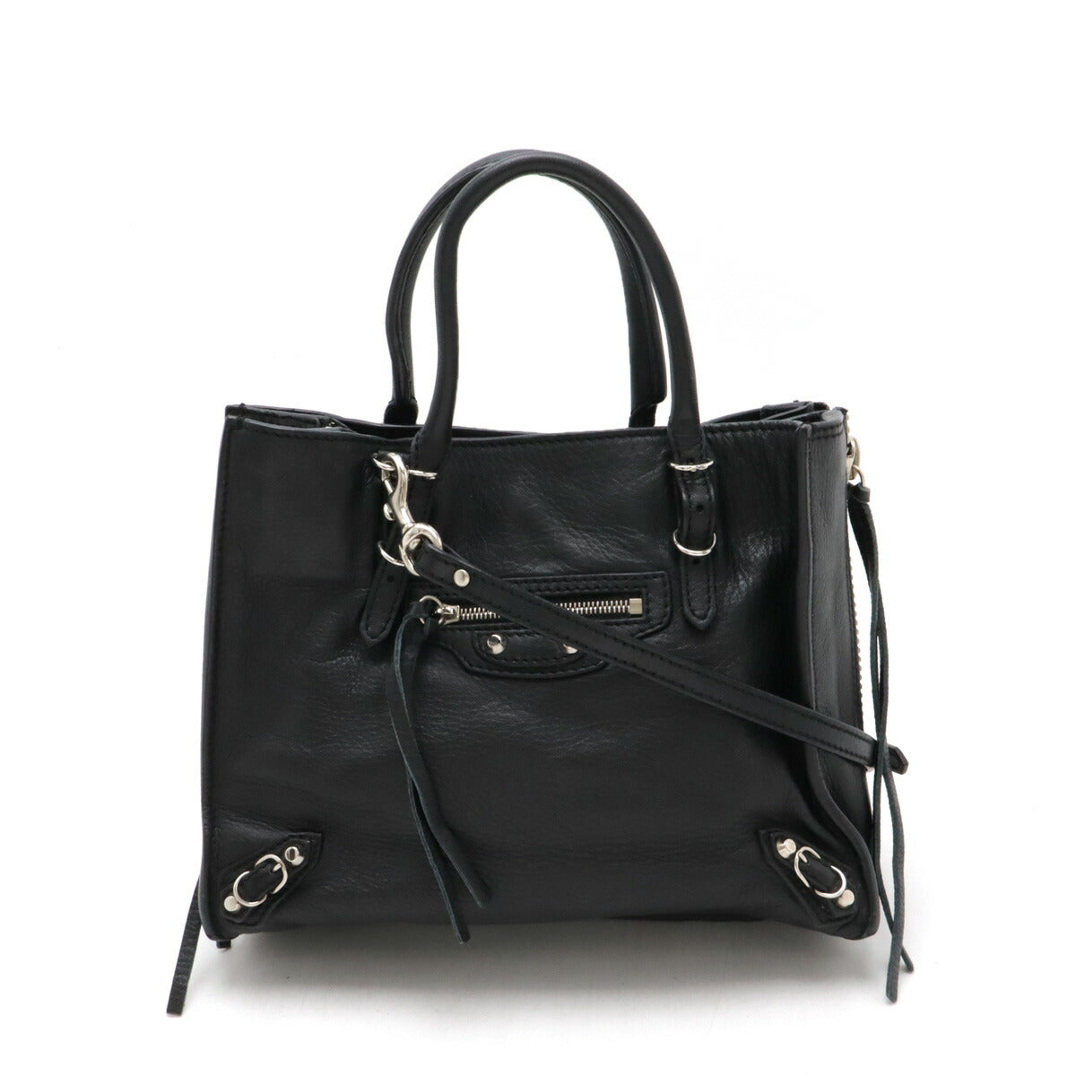 Balenciaga Mini Paper Leather Handbag Black