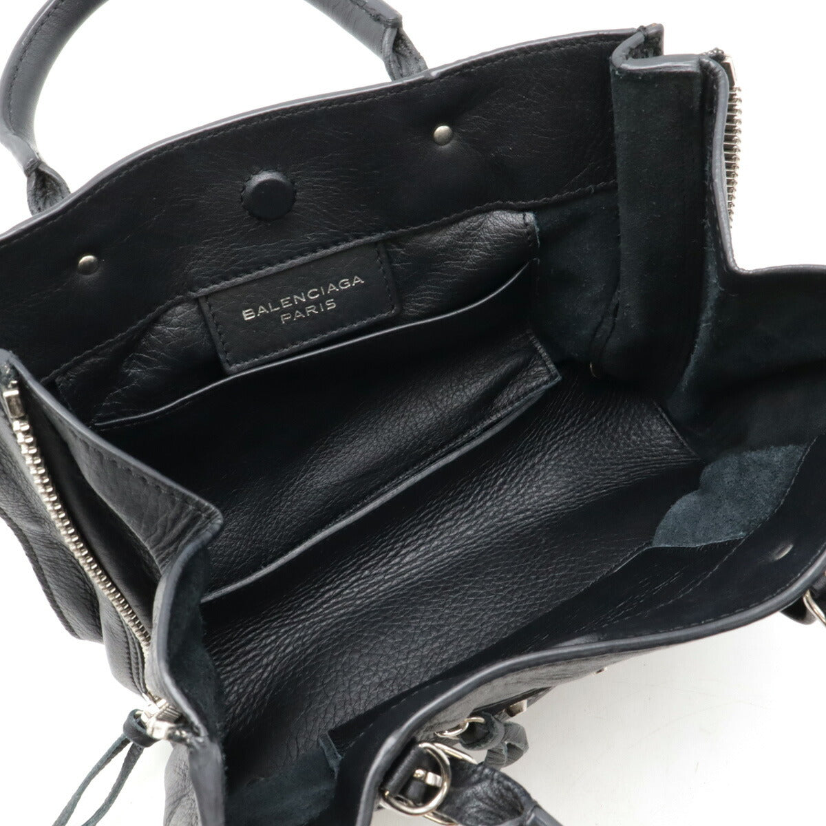 Balenciaga Mini Paper Leather Handbag Black