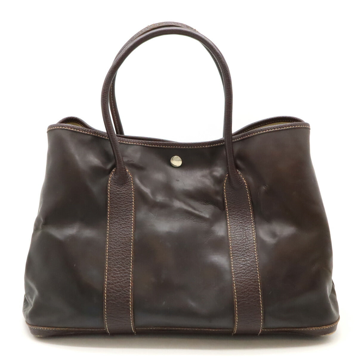 Hermes Garden Party PM Tote Bag Dark Brown