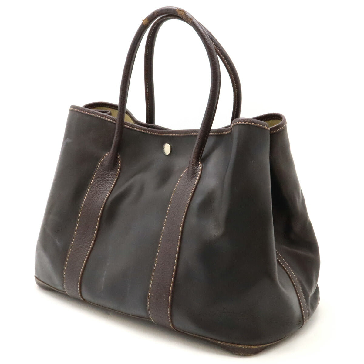 Hermes Garden Party PM Tote Bag Dark Brown