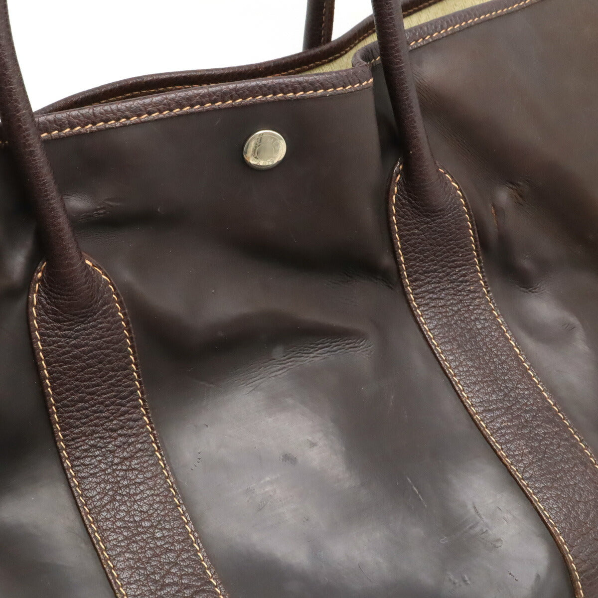 Hermes Garden Party PM Tote Bag Dark Brown