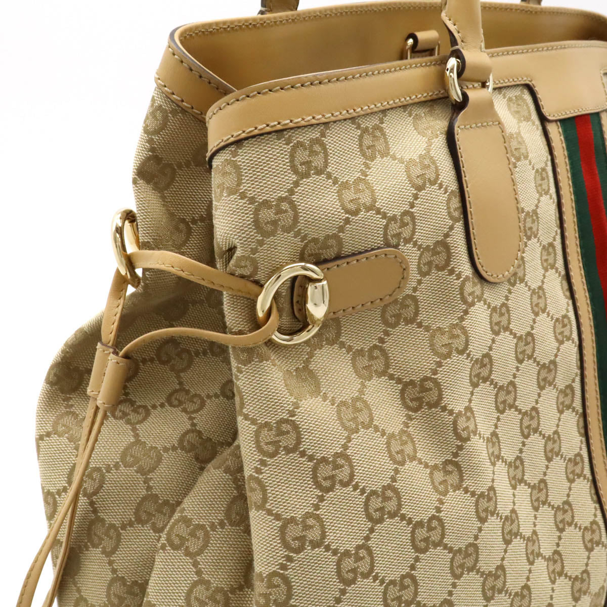 Gucci GG Canvas Leather Tote Bag 232969