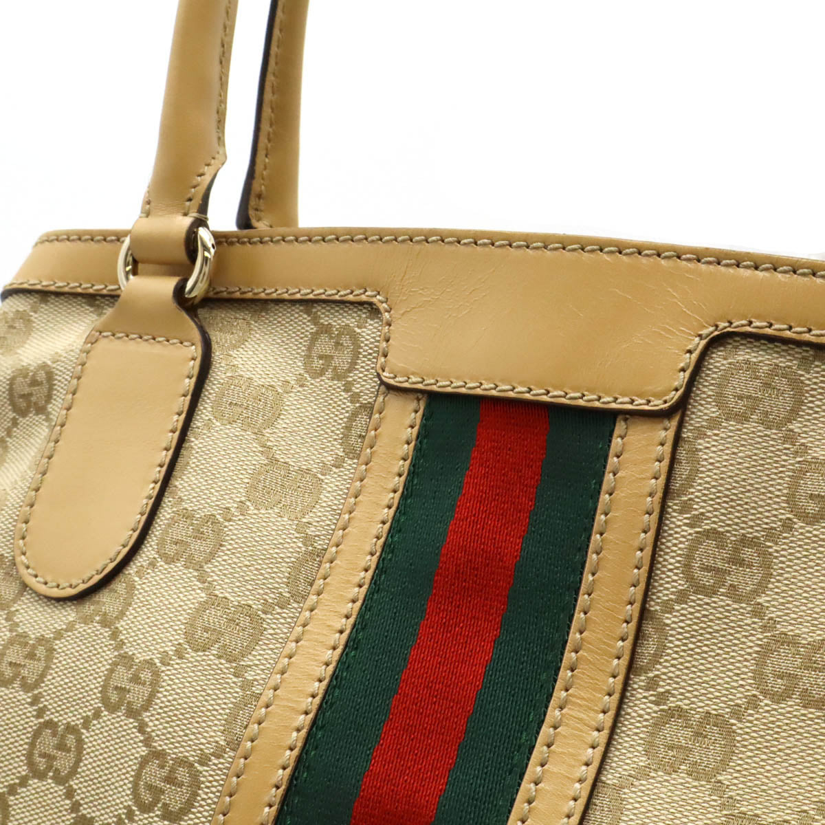 Gucci GG Canvas Leather Tote Bag 232969