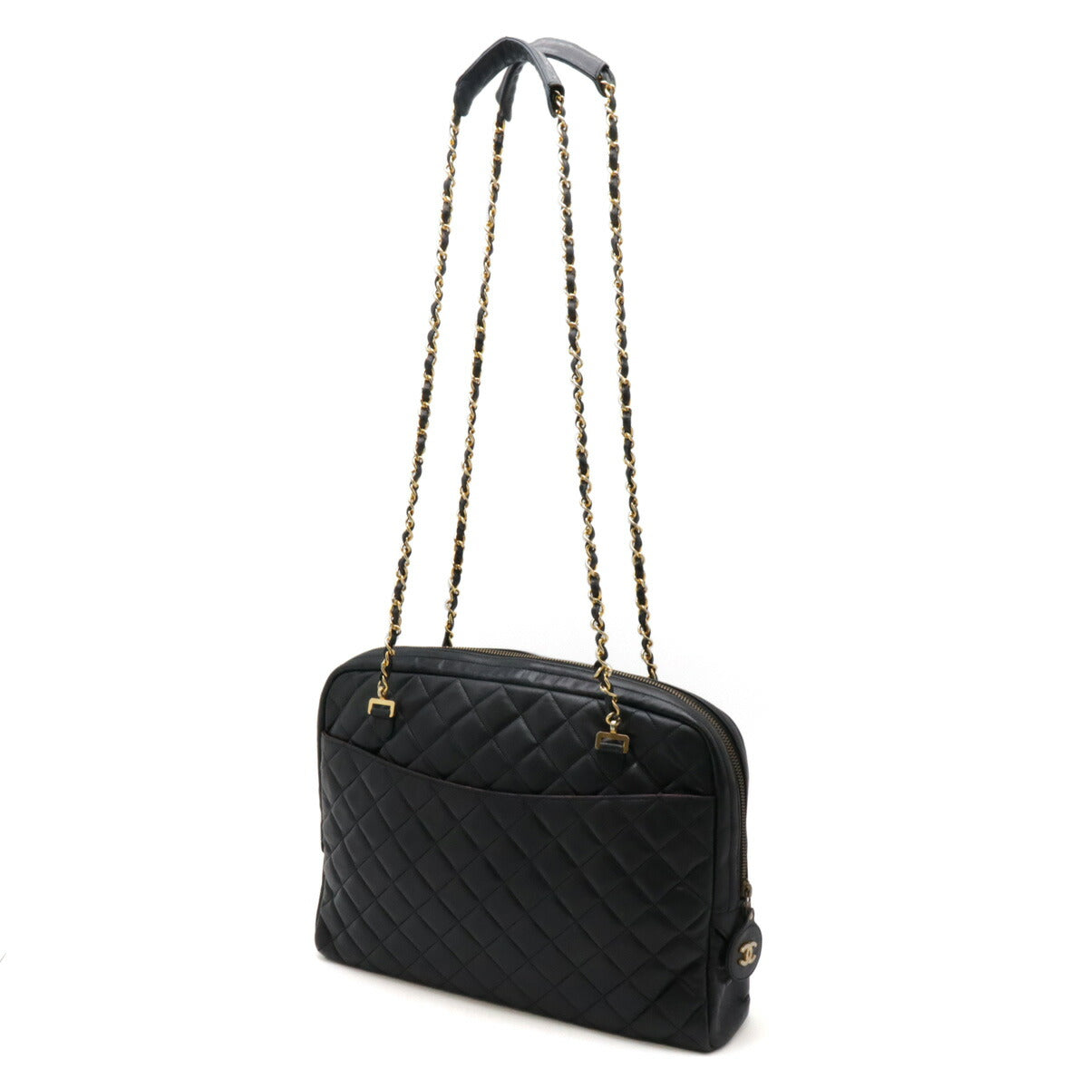 Chanel Leather Coco Mark Matelasse Chain Tote