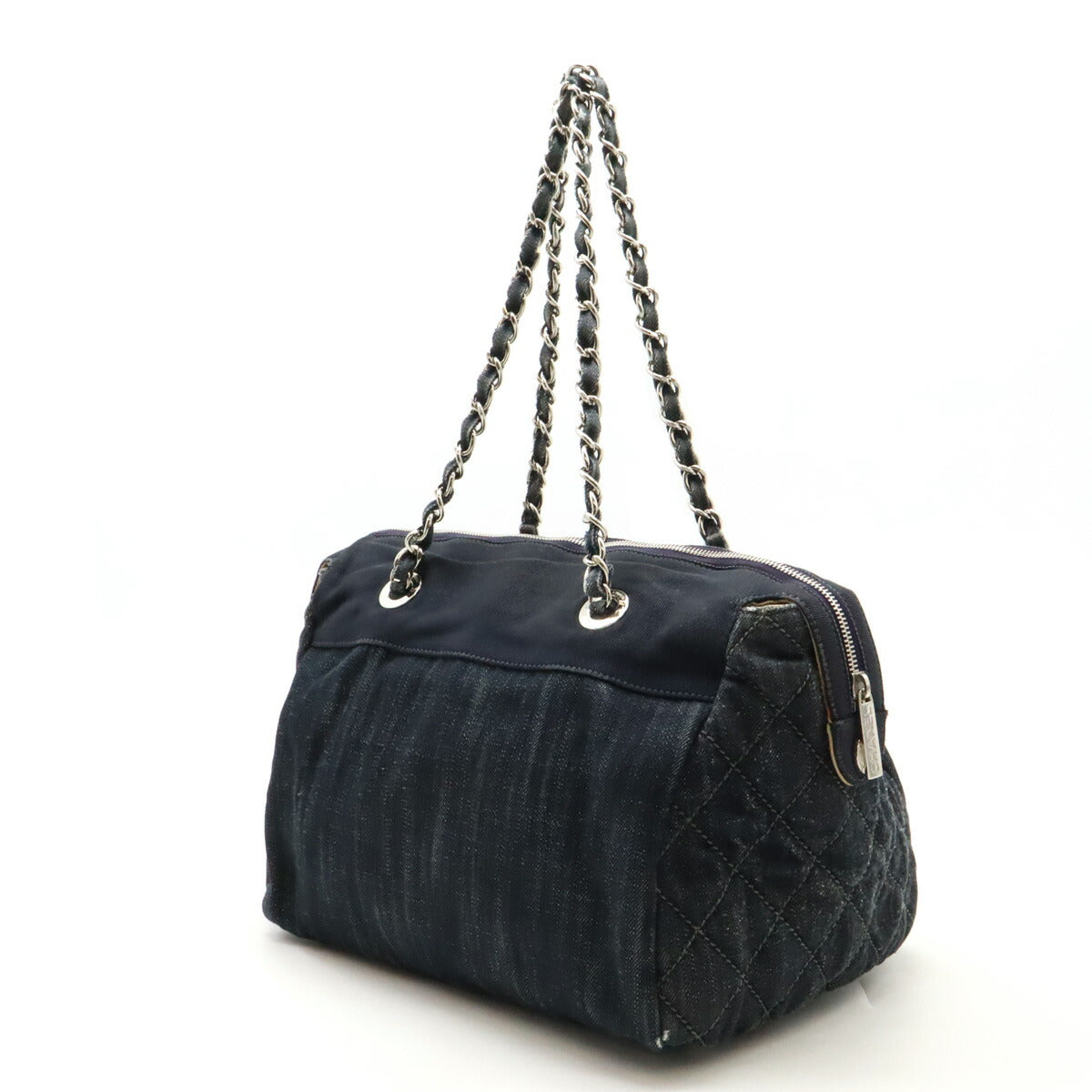 Chanel Denim Leather Matelasse Shoulder Bag