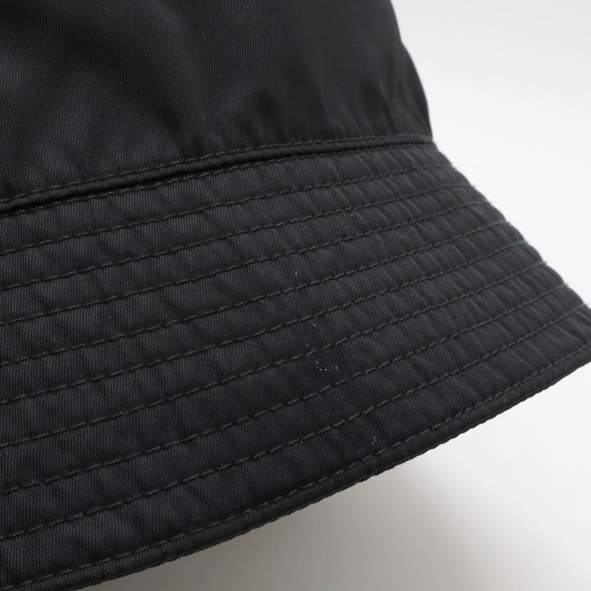 Prada Nylon Triangle Logo Bucket Hat Black