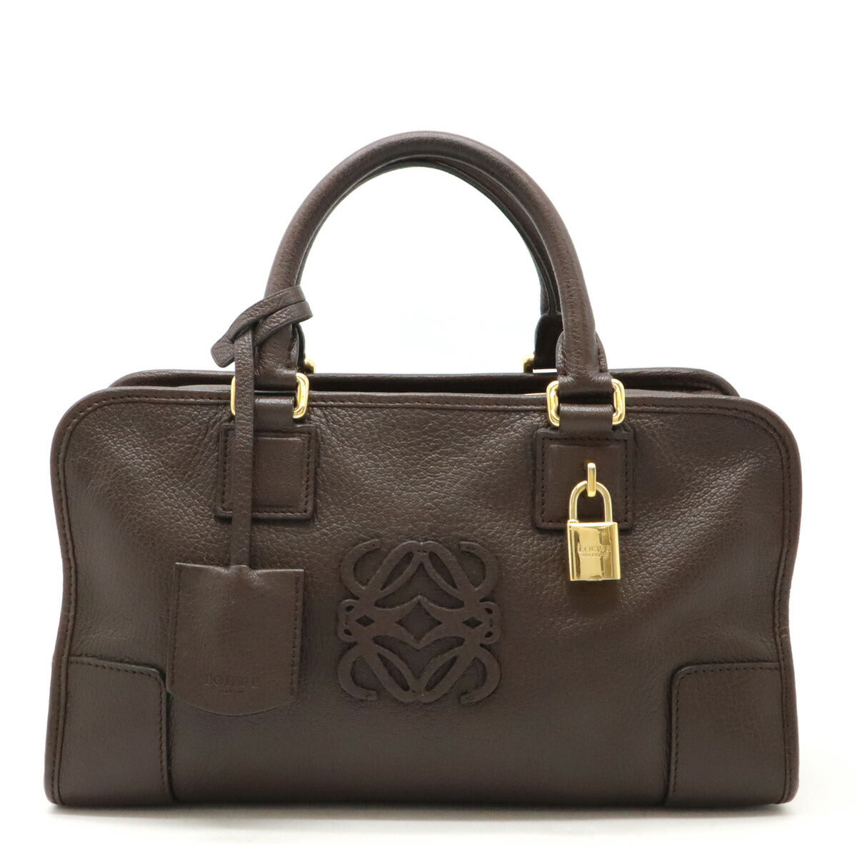 Loewe Leather Amazona 28 Handbag Dark Brown