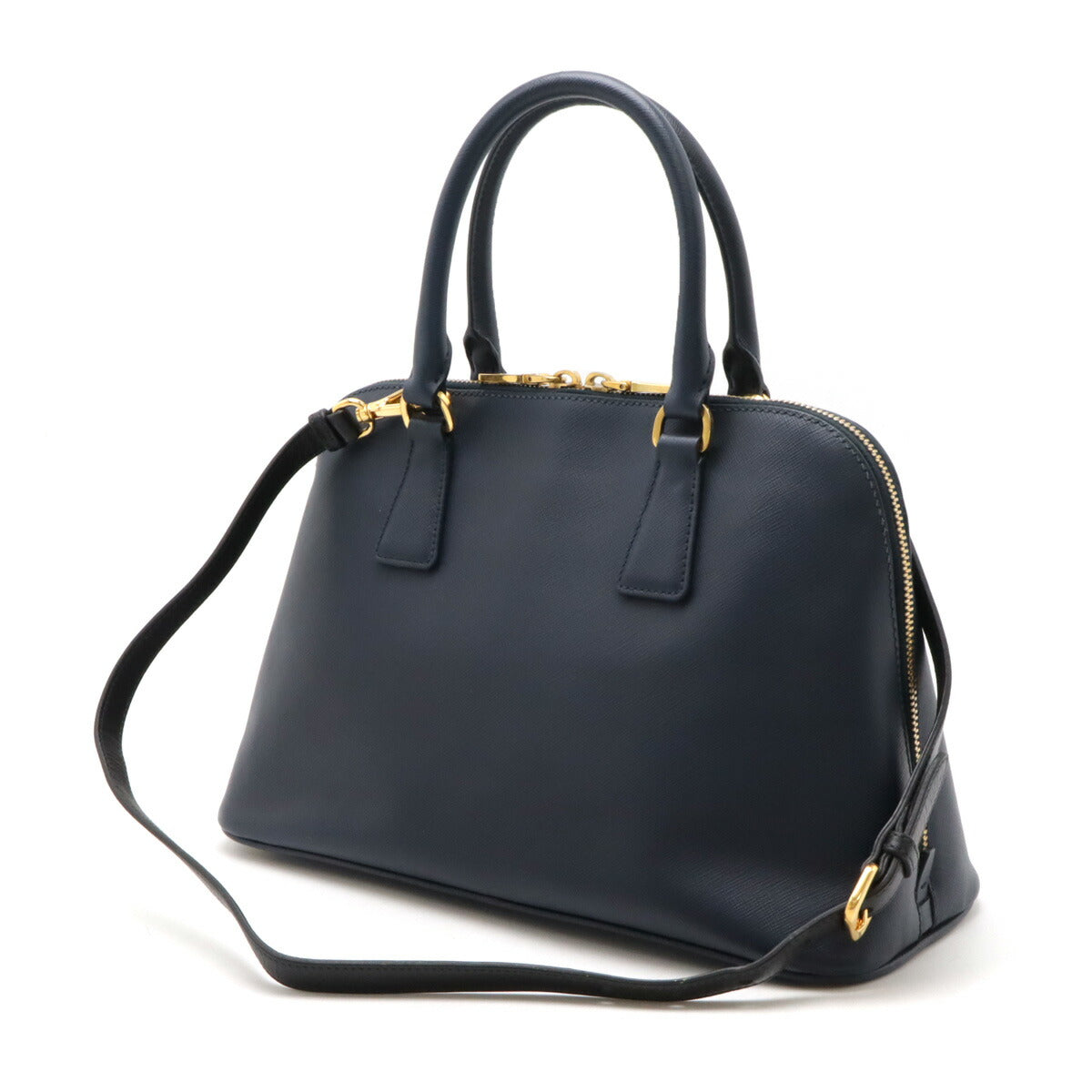 Prada Saffiano Leather 2WAY Handbag Navy