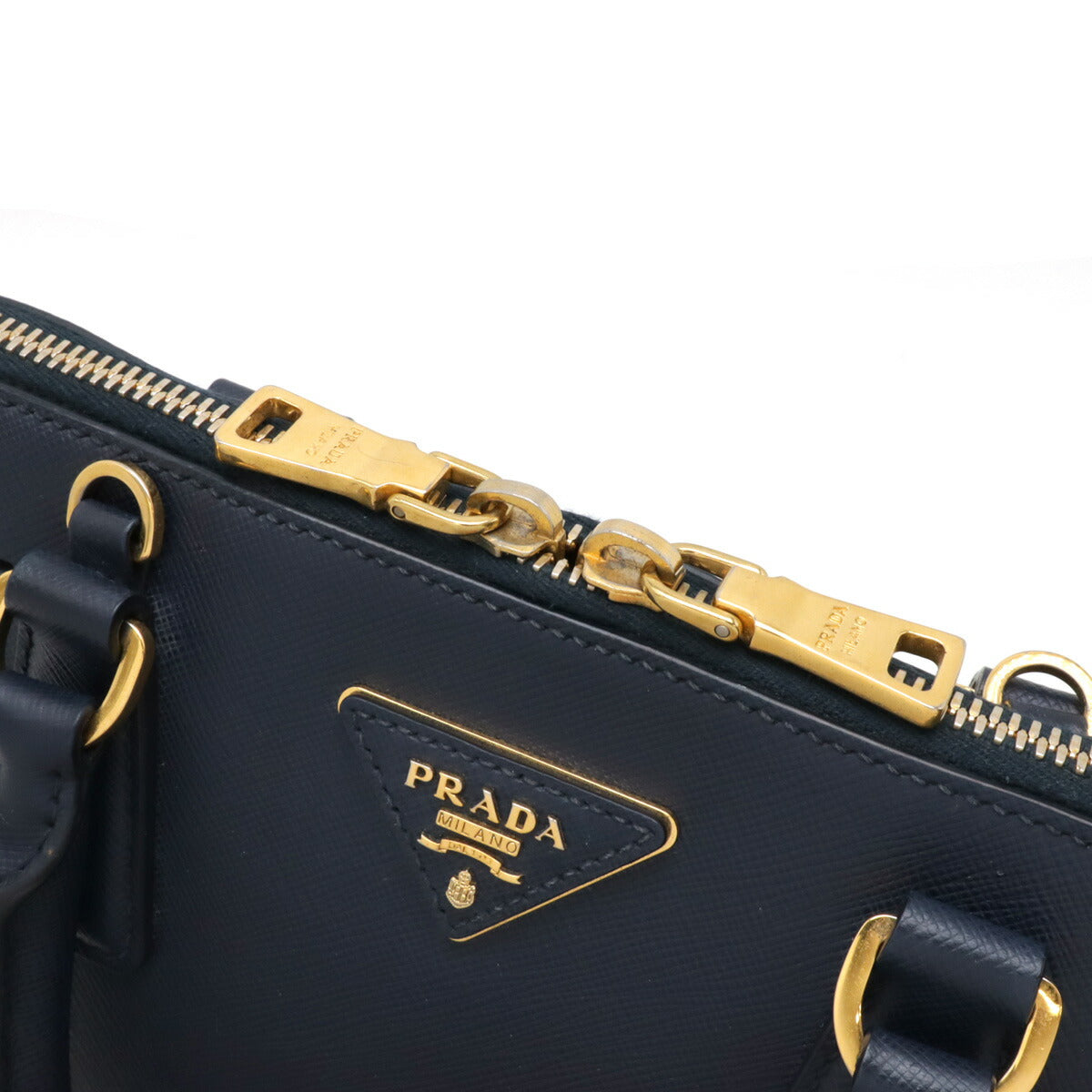 Prada Saffiano Leather 2WAY Handbag Navy