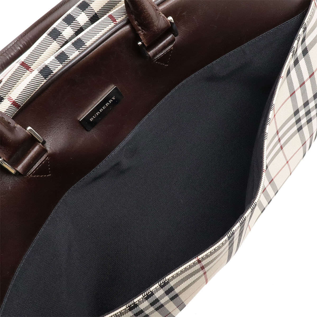 Burberry Nova Check Nylon Canvas Boston Bag