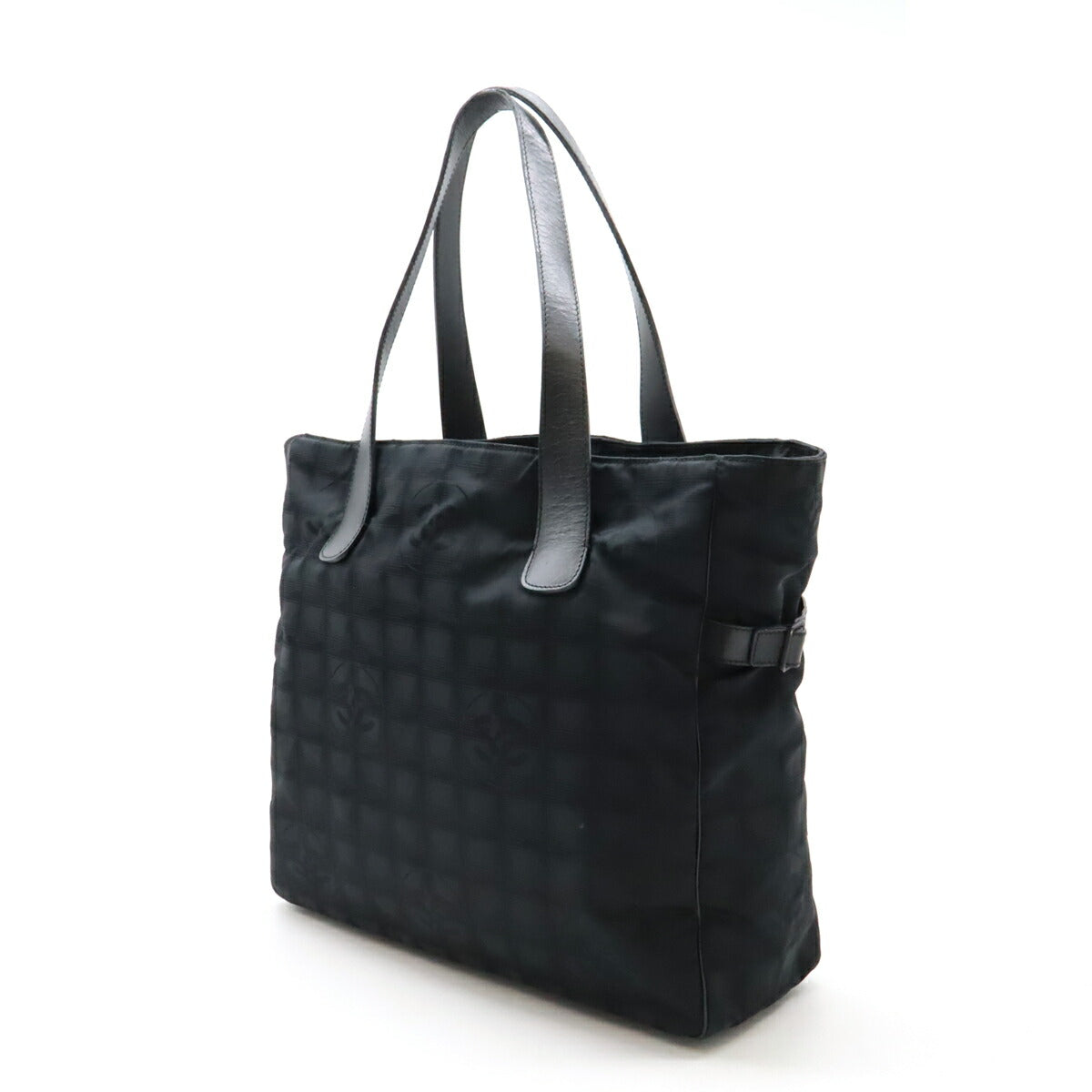 Chanel Nylon Jacquard Leather Tote Bag A15825