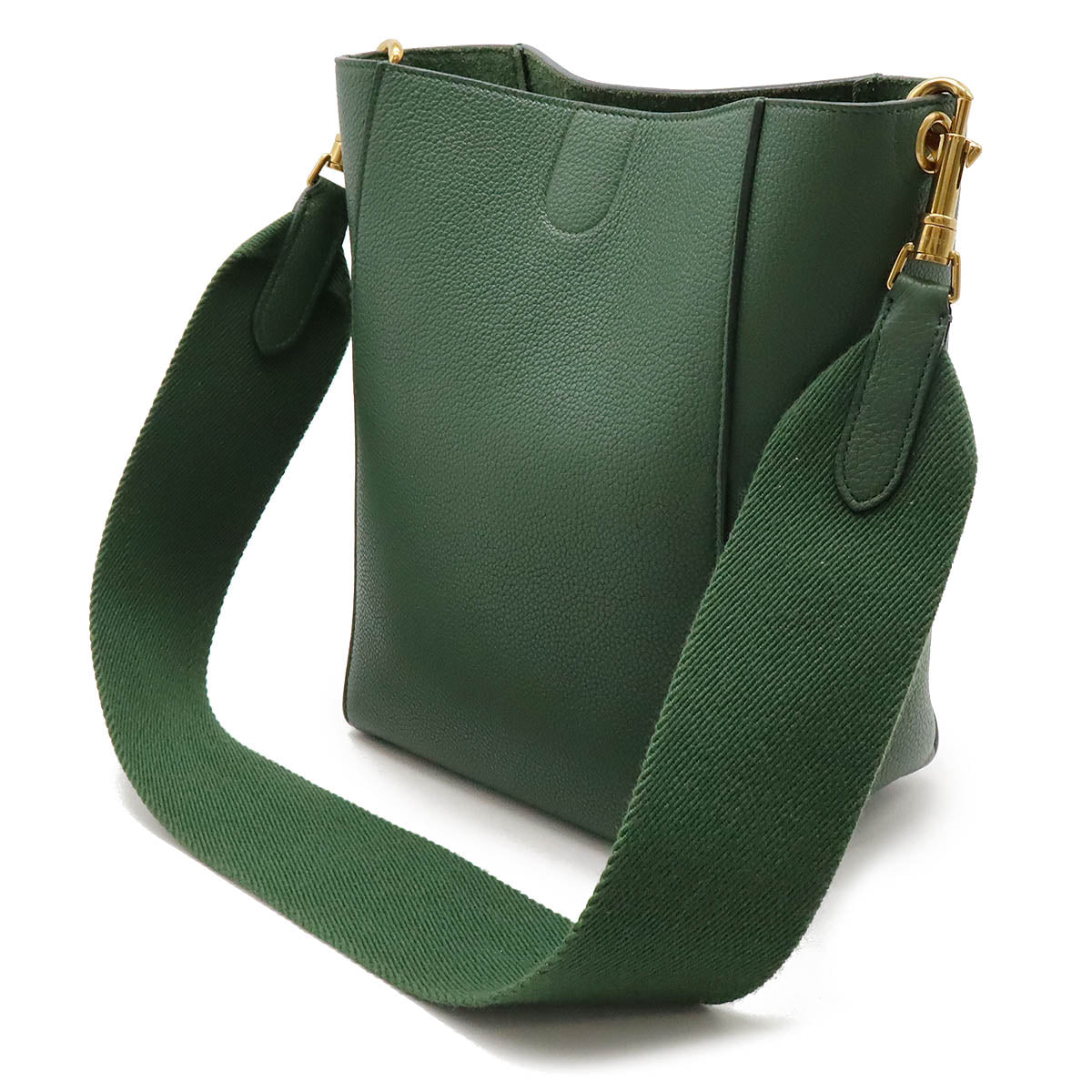 Celine Sangle Bucket Small Leather Shoulder Bag Green