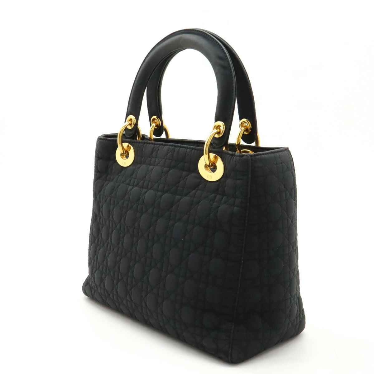 Dior Lady Dior Nylon Handbag Black