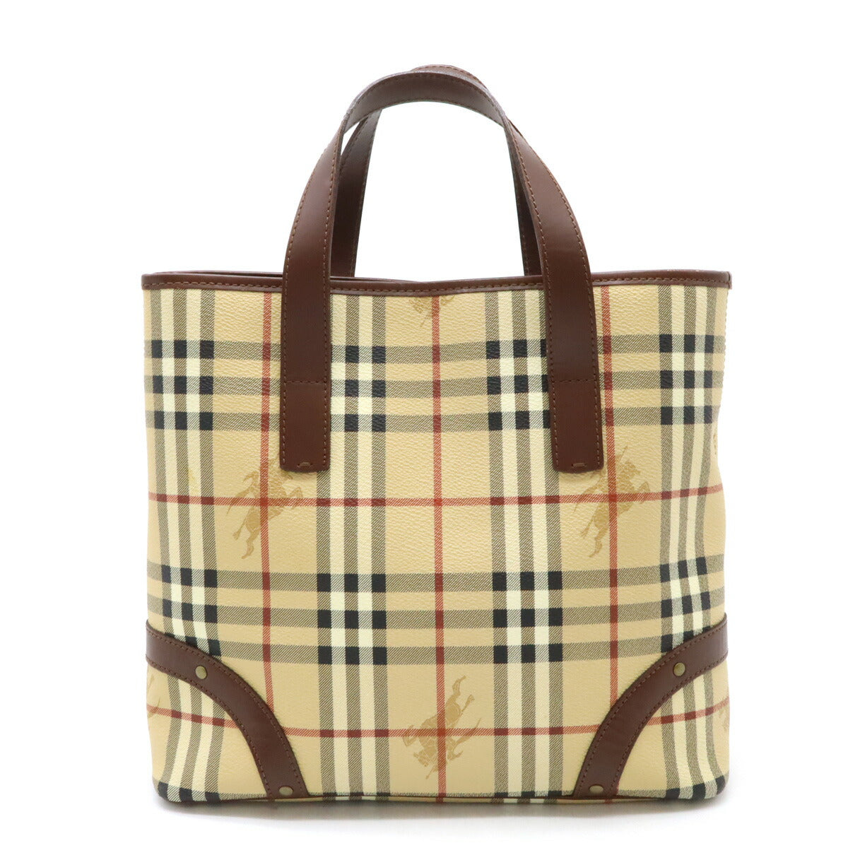 Burberry Nova Check Tote Bag PVC Leather