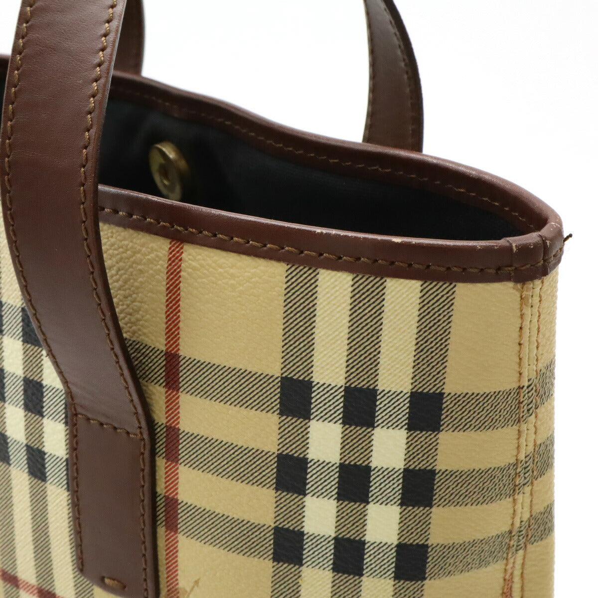 Burberry Nova Check Tote Bag PVC Leather