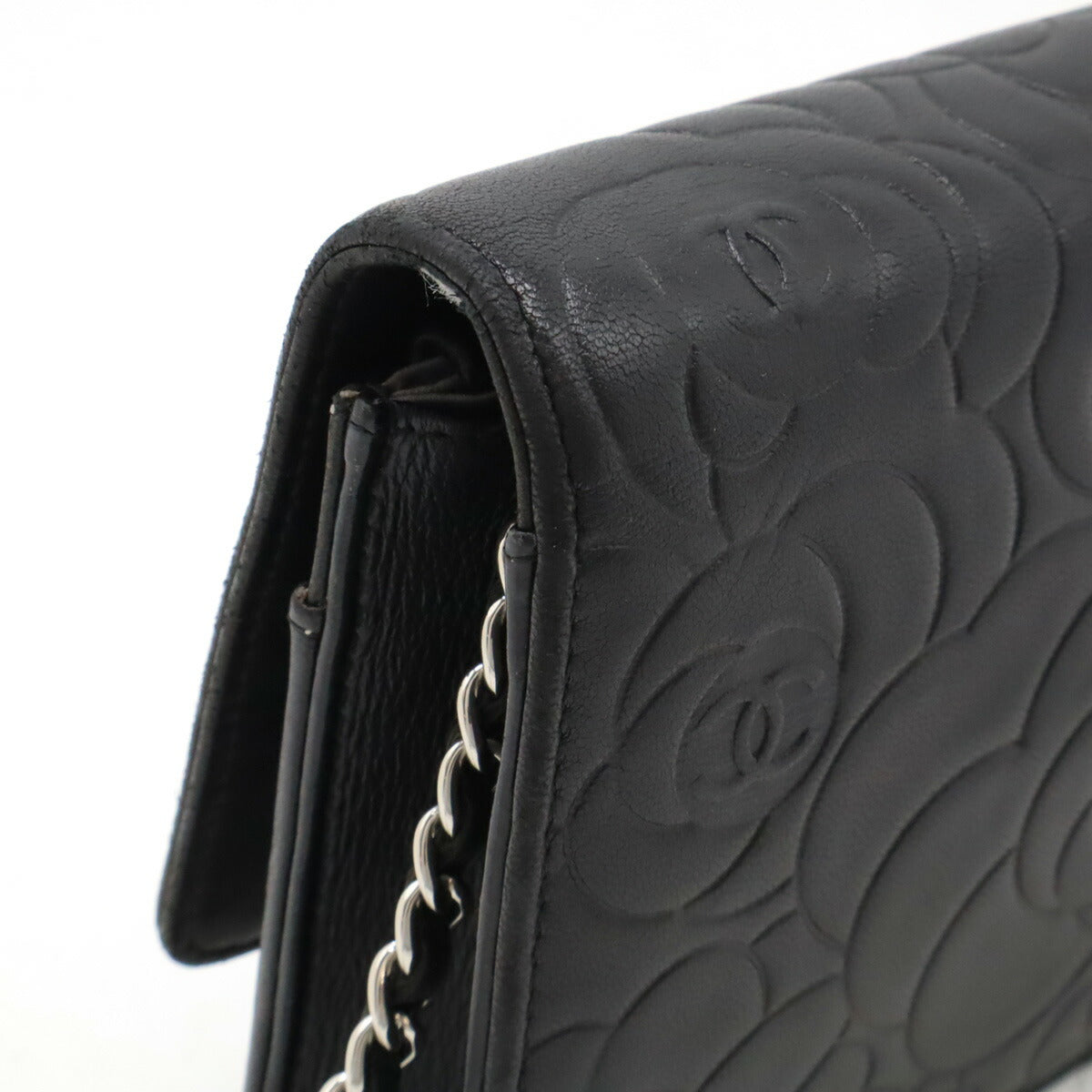 Chanel Camellia Lambskin Chain Wallet Bag