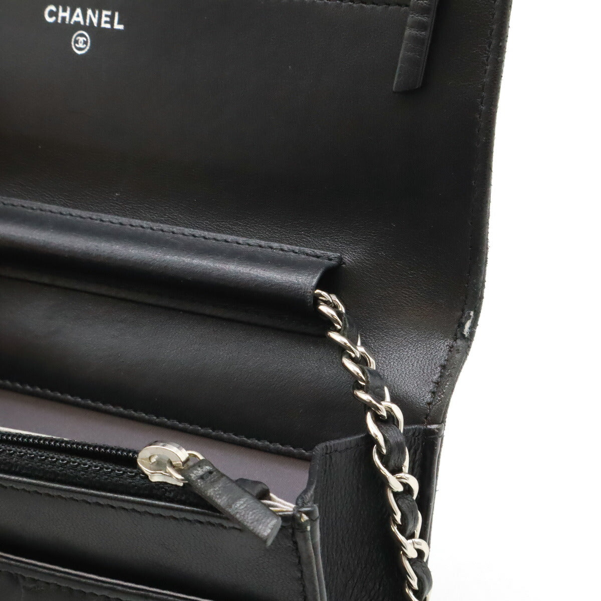 Chanel Camellia Lambskin Chain Wallet Bag