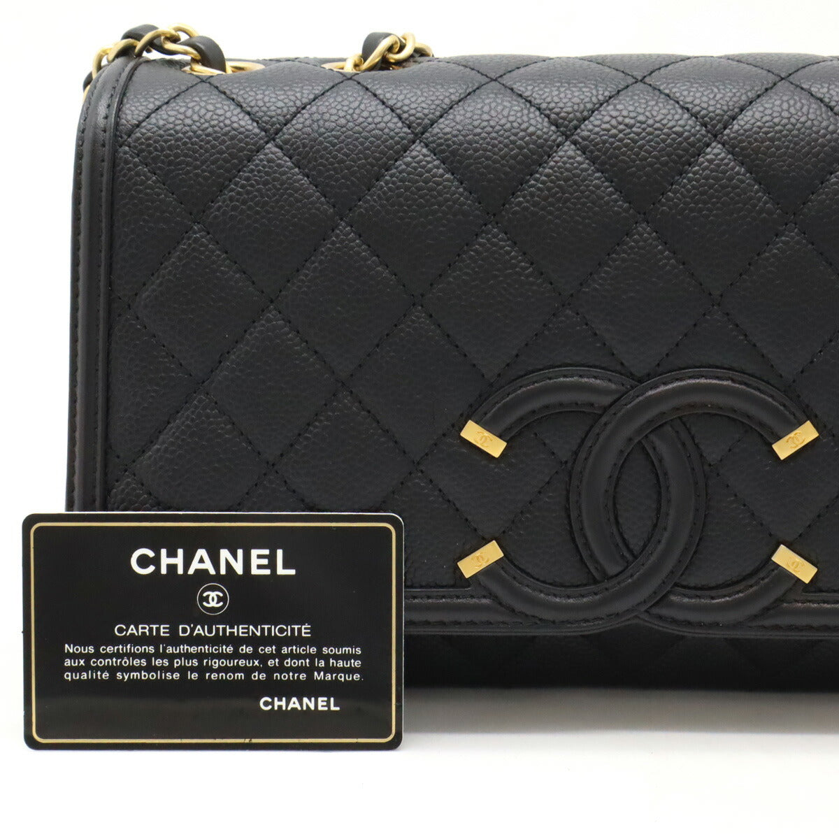 Chanel Caviar CC Filigree Flap Bag A93341