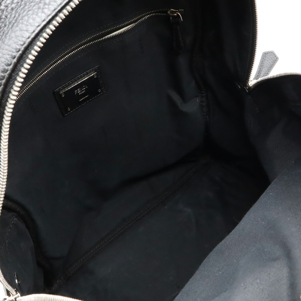 Fendi Leather Backpack Black 7VZ053