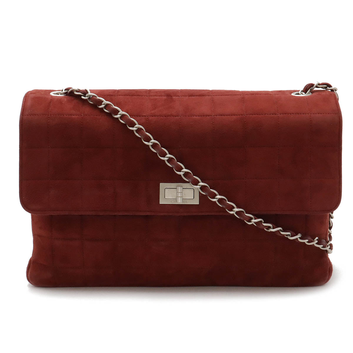 Chanel Suede 2.55 Chocolate Bar Shoulder Bag