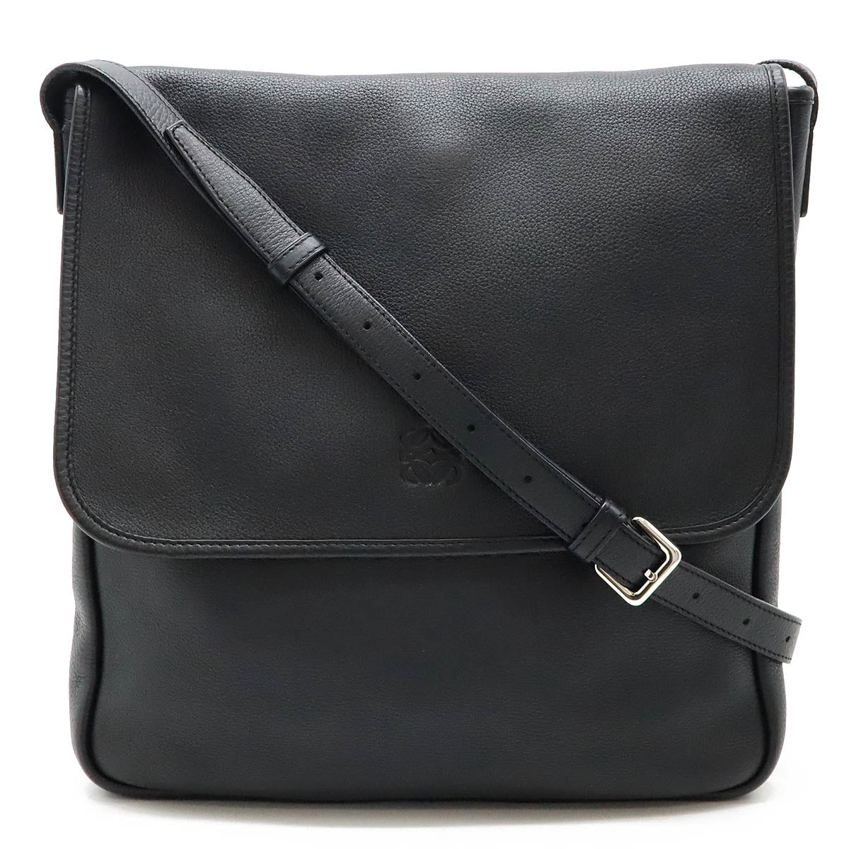 Loewe Anagram Leather Shoulder Bag Black