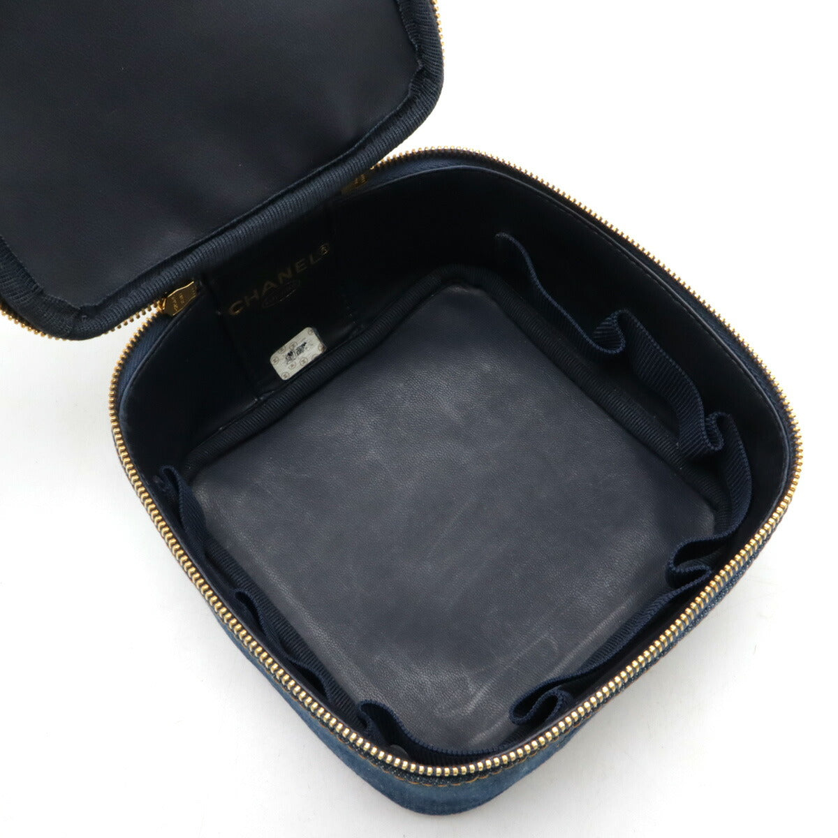 Chanel Denim Vanity Bag Makeup Pouch A07058