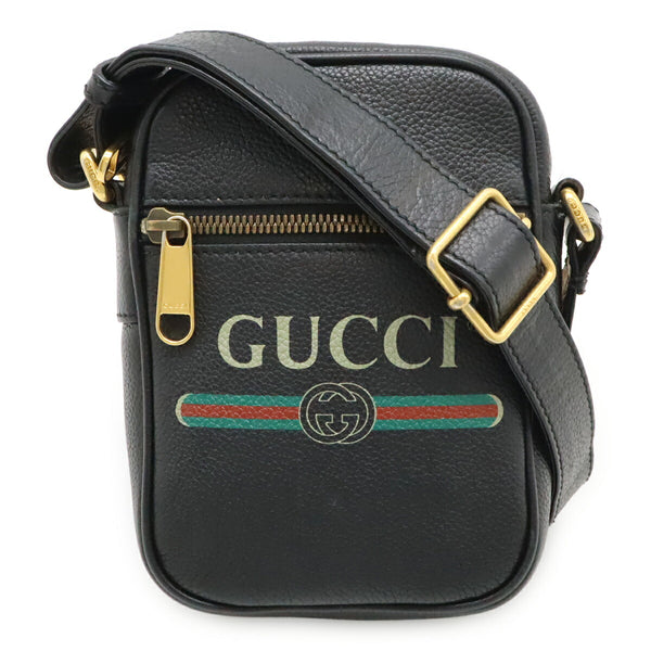 Gucci Gucci Print Leather Shoulder Bag
