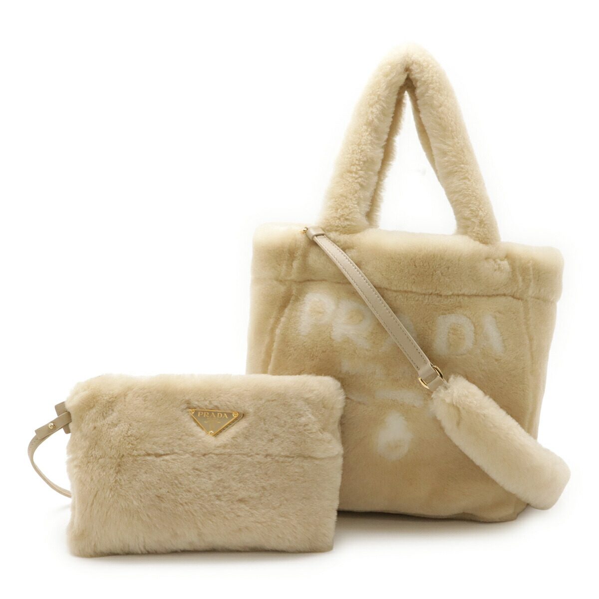 Prada SPUGNA Shearling 2way Bag