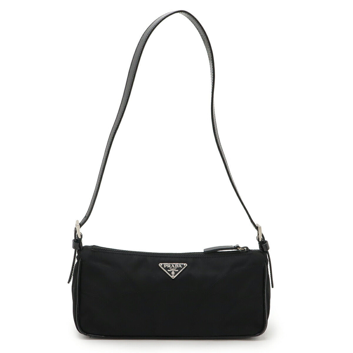 Prada Triangle Logo Nylon Patent Leather Pouch