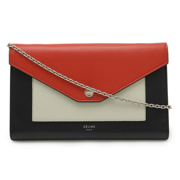 Celine Pocket Large Flap Leather 2way Shoulder Bag