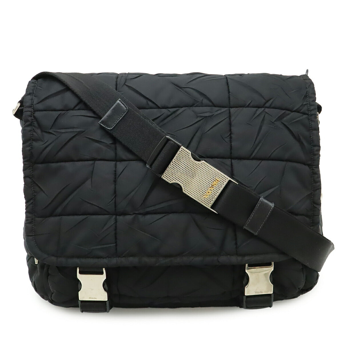 Prada Quilted Nylon Leather Shoulder Bag
