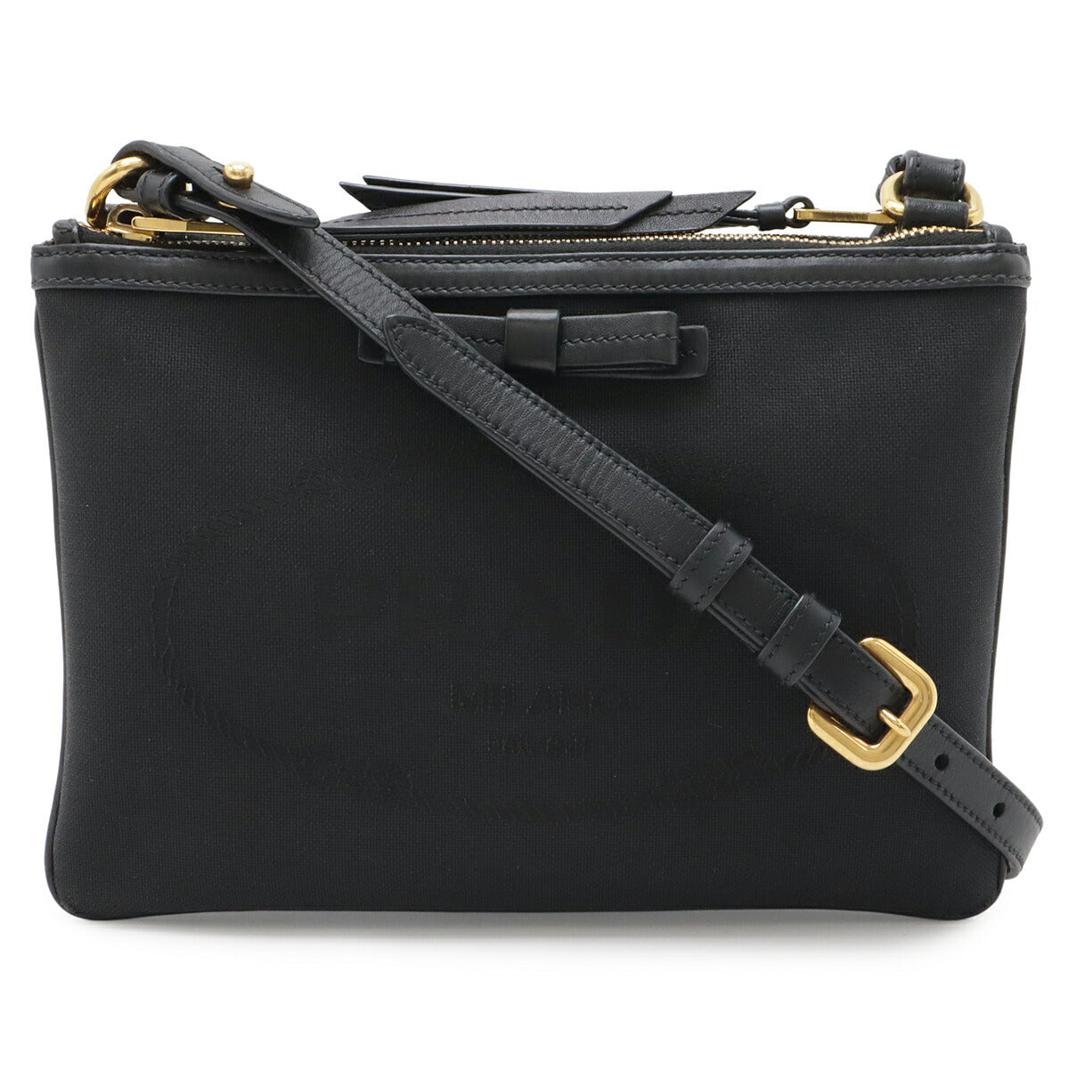 Prada Logo Jacquard Leather 2way Shoulder Bag