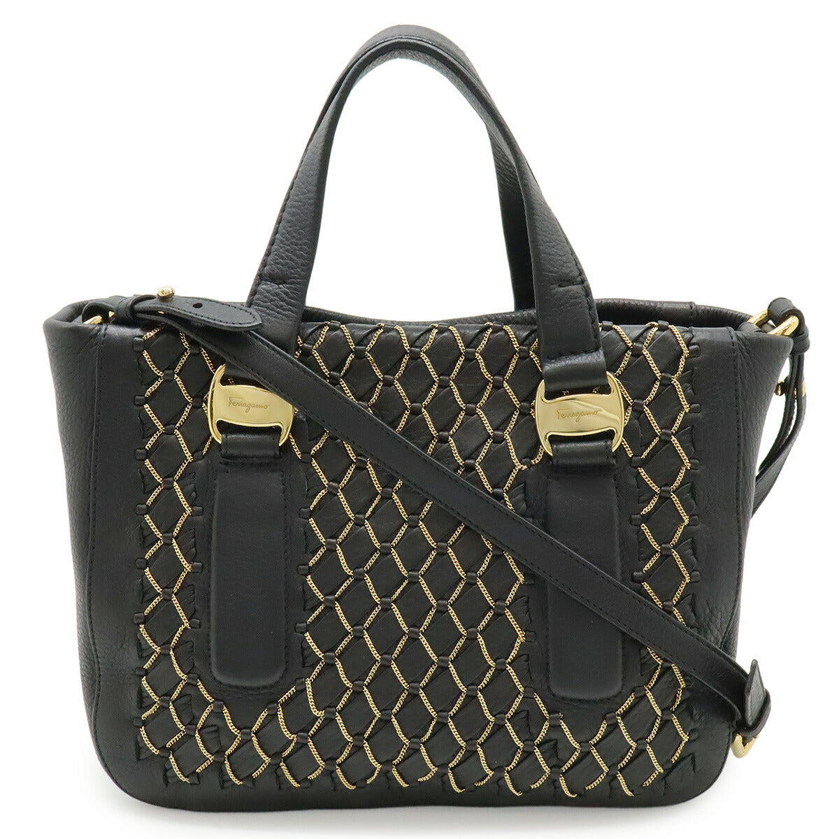 Salvatore Ferragamo Vara Leather 2way Handbag