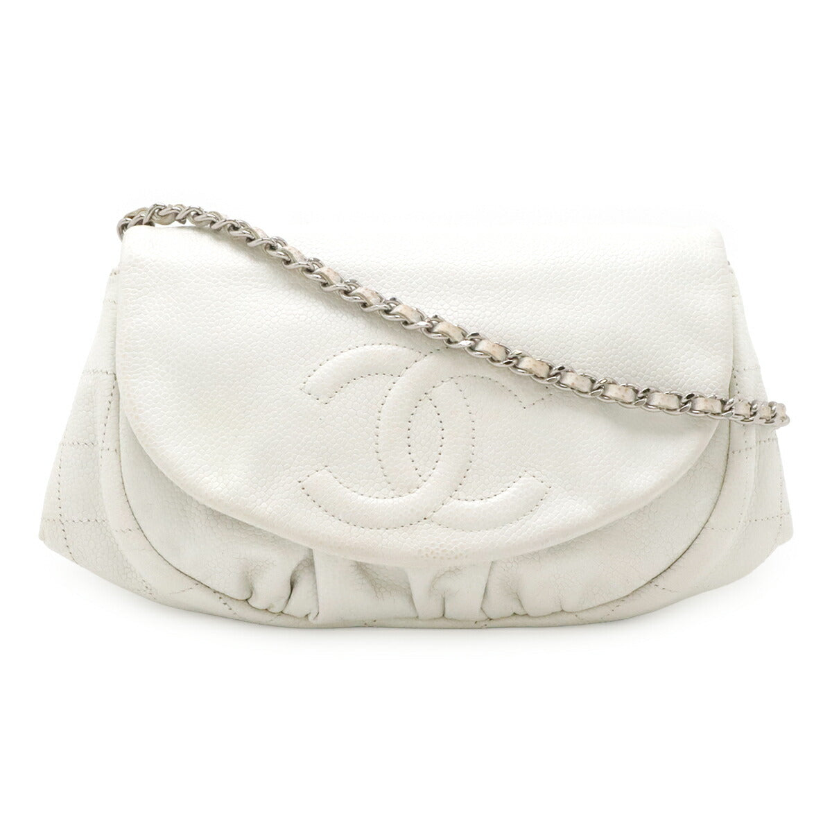 Chanel Half Moon Caviar Chain Wallet
