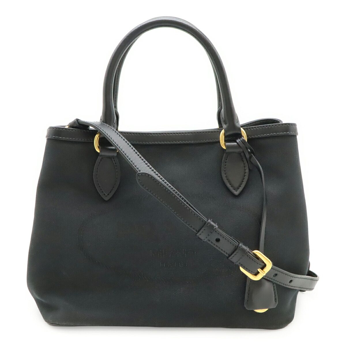 Prada Logo Jacquard Leather 2way Handbag