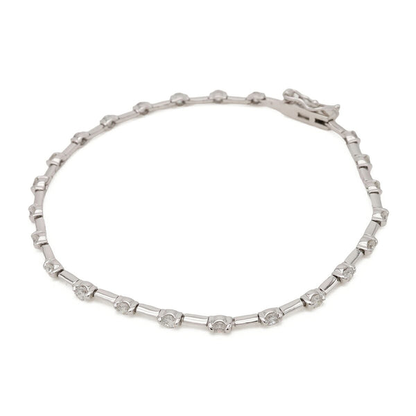 De Beers Au750 White Gold Diamond Bracelet