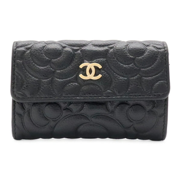 Chanel Camellia Caviar Leather Card Case