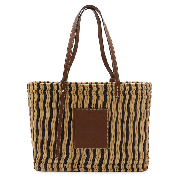 Loewe Square Basket Raffia 2way Shoulder Tote Bag
