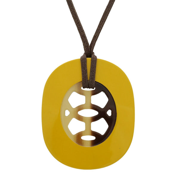 Hermes Lift PM Buffalo Horn Pendant Necklace