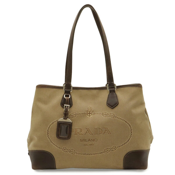 Prada Logo Jacquard Canvas 2way Bag