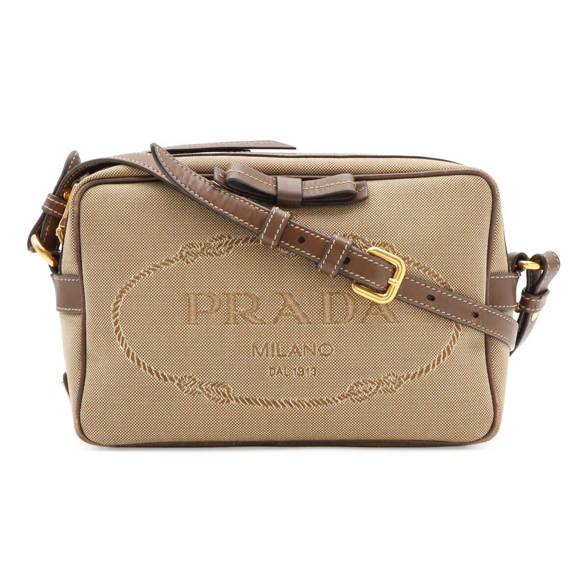 Prada Logo Jacquard Shoulder Bag