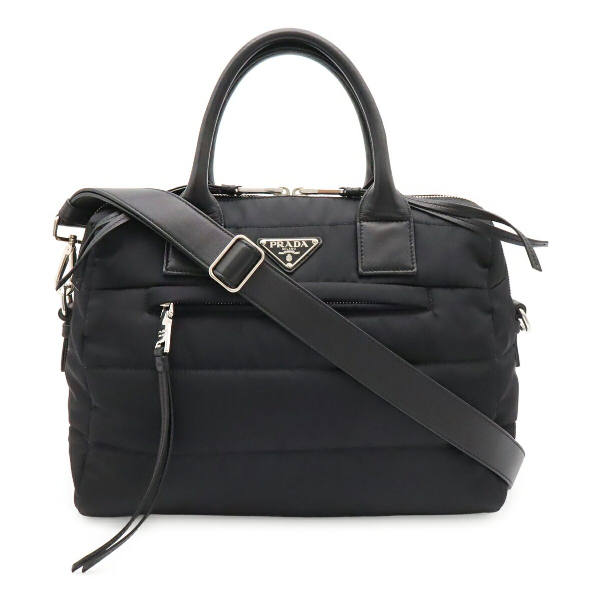 Prada Bomber Nylon Leather 2way Handbag