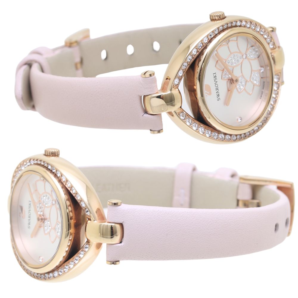 Swarovski Stella Stainless Steel Leather Watch