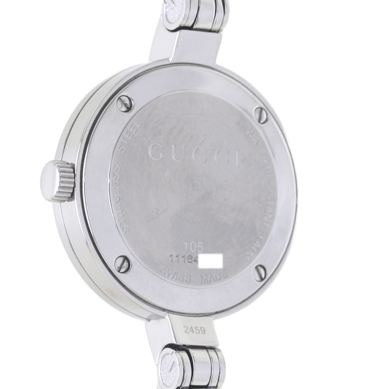 Gucci Stainless Steel Garnet Quartz Bangle Watch