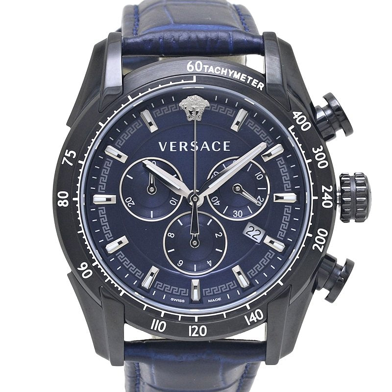 Versace V-RAY Chronograph Stainless Steel Leather