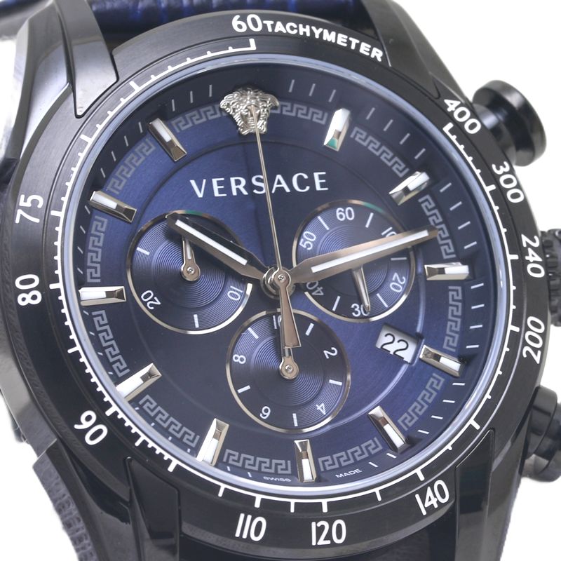 Versace V-RAY Chronograph Stainless Steel Leather