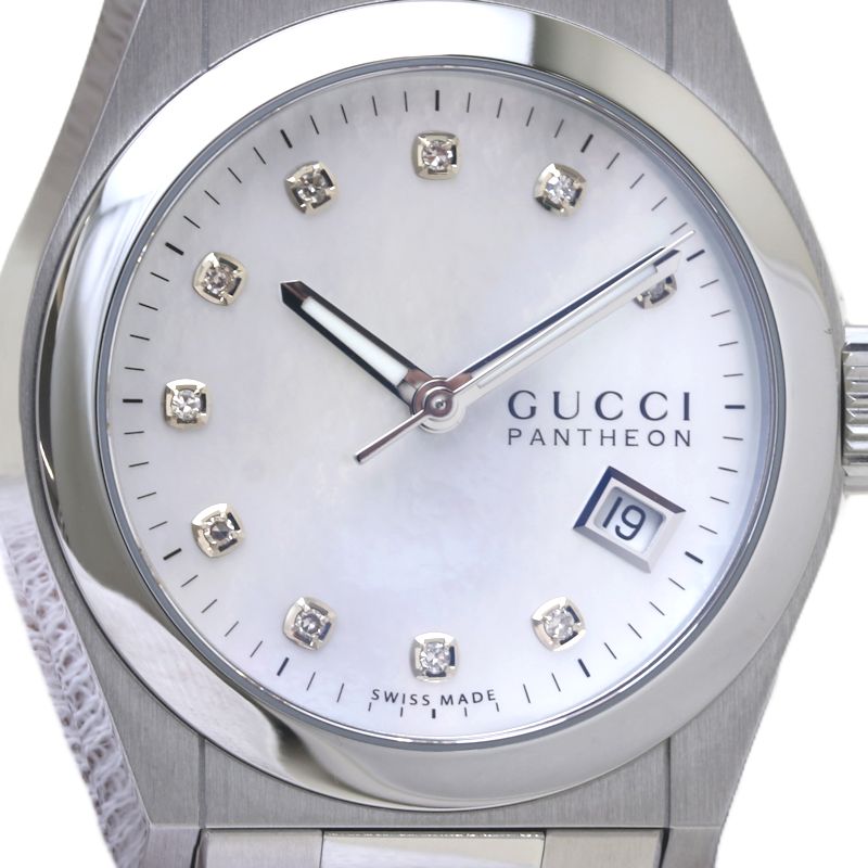 Gucci Pantheon Diamond Stainless Steel Watch YA115403